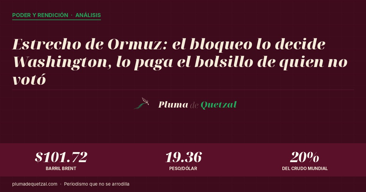 Análisis del bloqueo de Trump al Estrecho de Ormuz: tres datos clave del impacto en mercados energéticos y peso mexicano