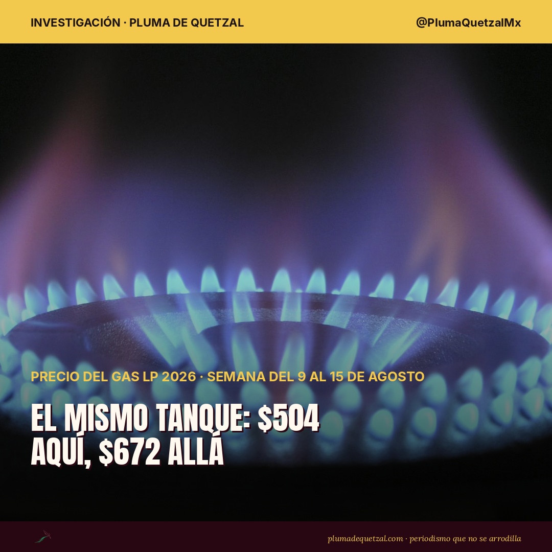 Quemador de estufa con flama azul de gas LP; portada sobre el precio del gas en México 2026. Foto: Pixabay vía Pexels.